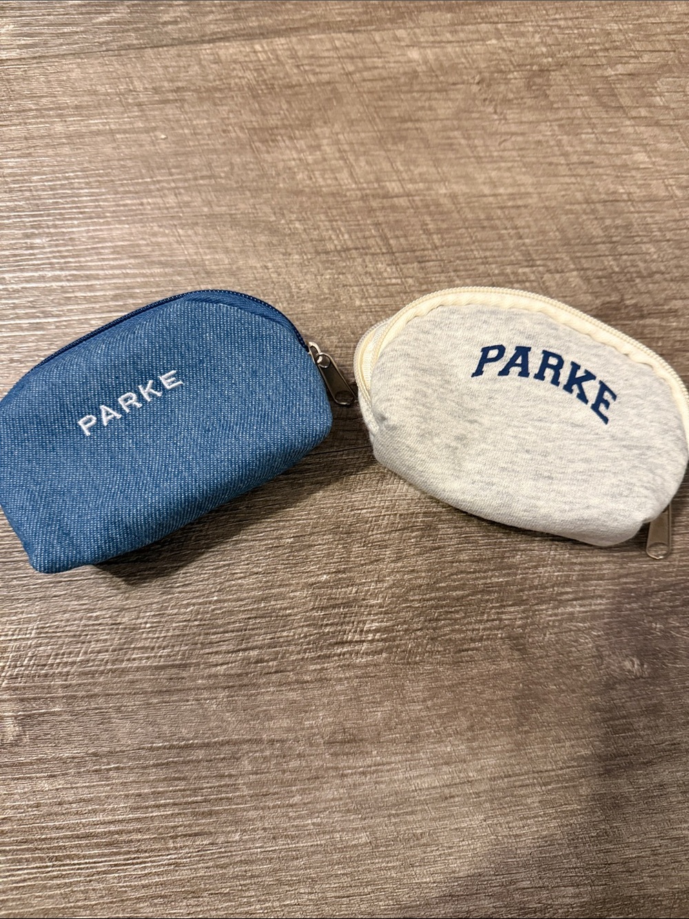 Parke Zip  Pouch Duo - denim and gray